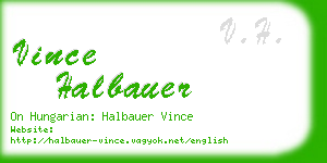 vince halbauer business card